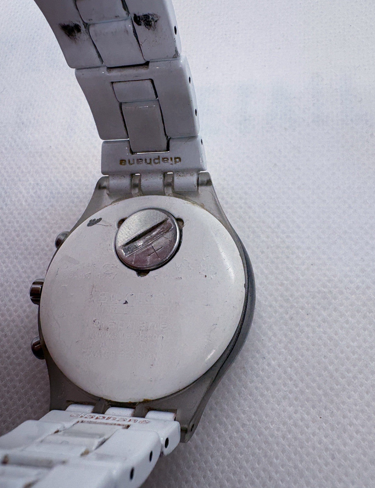 Swatch Irony Diaphane Full-Blooded Chronograph Watch Men 43mm White Dial Working