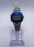 Vintage 1979 Seiko Digital LCD Ladies Watch B137-403A Blue Dial RUNNING Rare