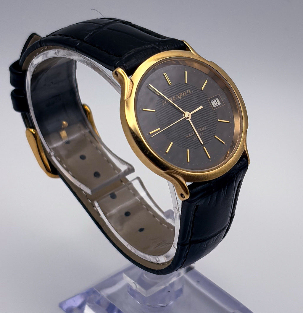 Vintage Hamilton Timespan Quartz Gold Plated Mens Date Watch 8288 New Battery