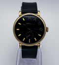 Marc by Marc Jacobs Baker Watch MBM1269 Gold Black Leather Unisex Midsize 36mm