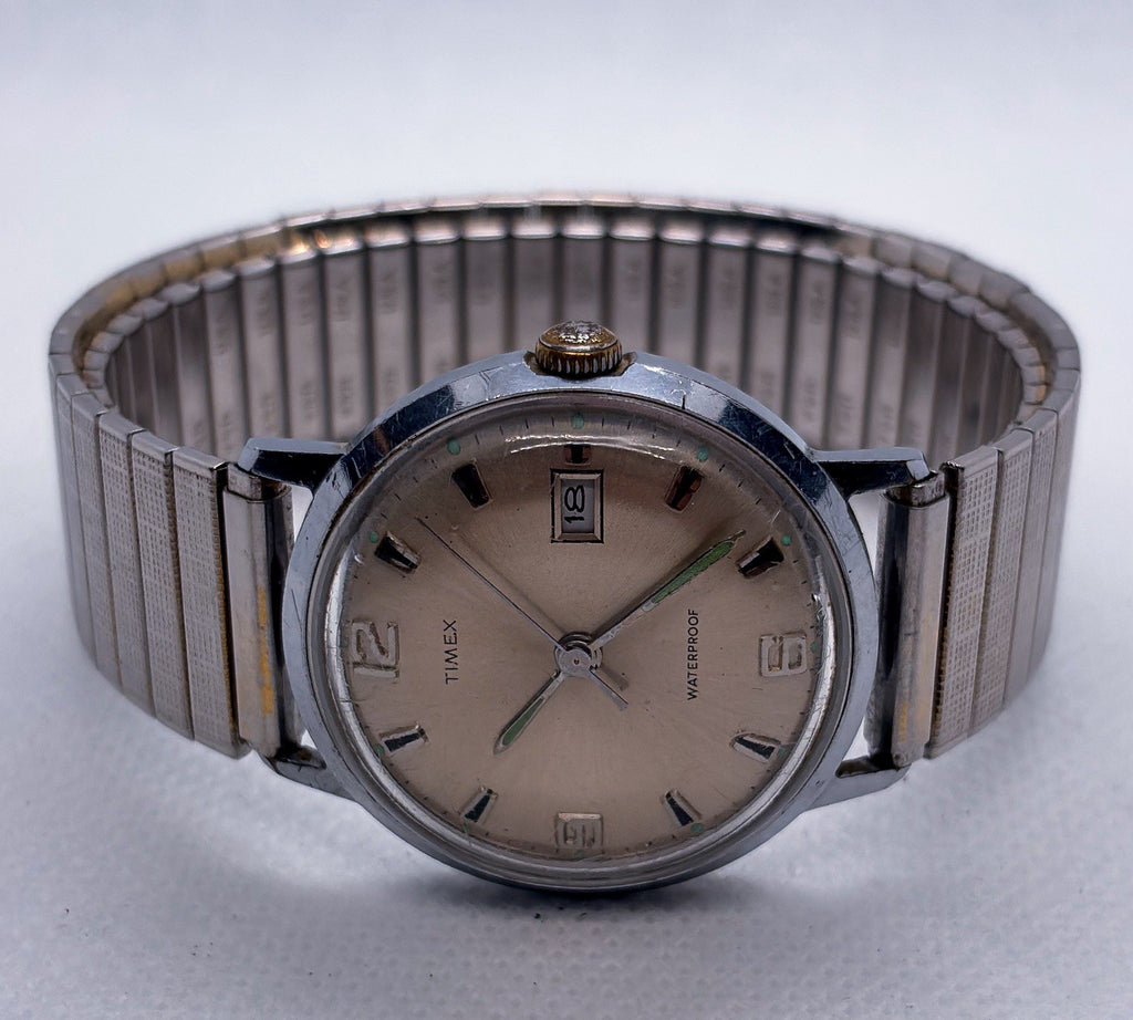 Vintage 1969 Timex Marlin Calendar 2117 Mechanical Manual Men's Watch
