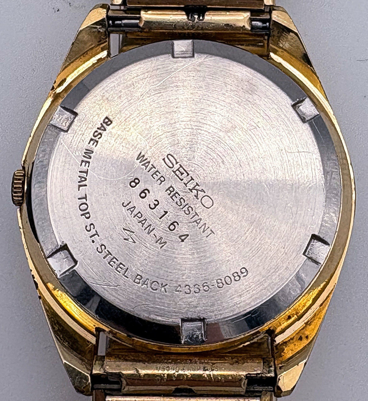 Vintage 1978 Seiko SQ 4336-8089 Champagne Dial Men's Gold Watch Day Date Speidel
