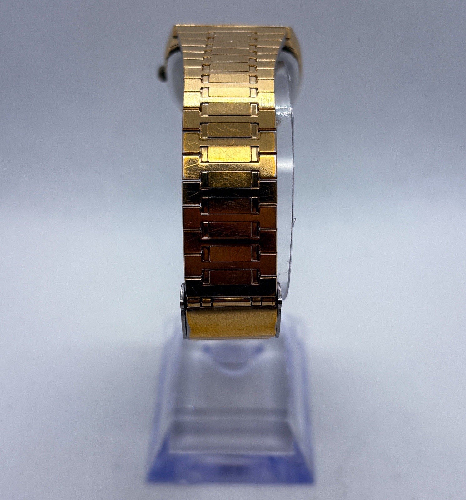 VTG 1984 Seiko Quartz 6533-5010 Gold Plated Textured TV Dial Men's Dress Watch