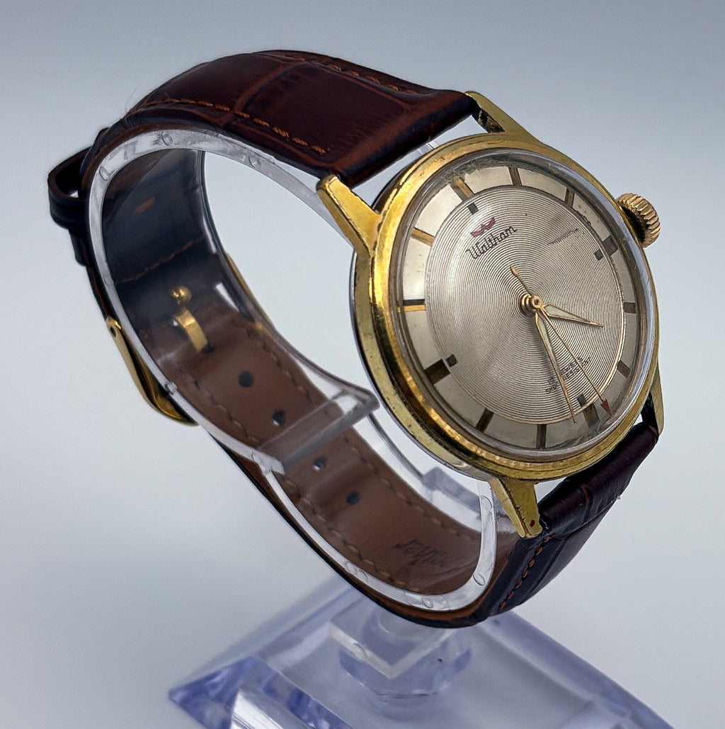 VTG 1960s Waltham 17J Manual Wind Bullseye Pinstripe Gold Plated Mens Watch Runs