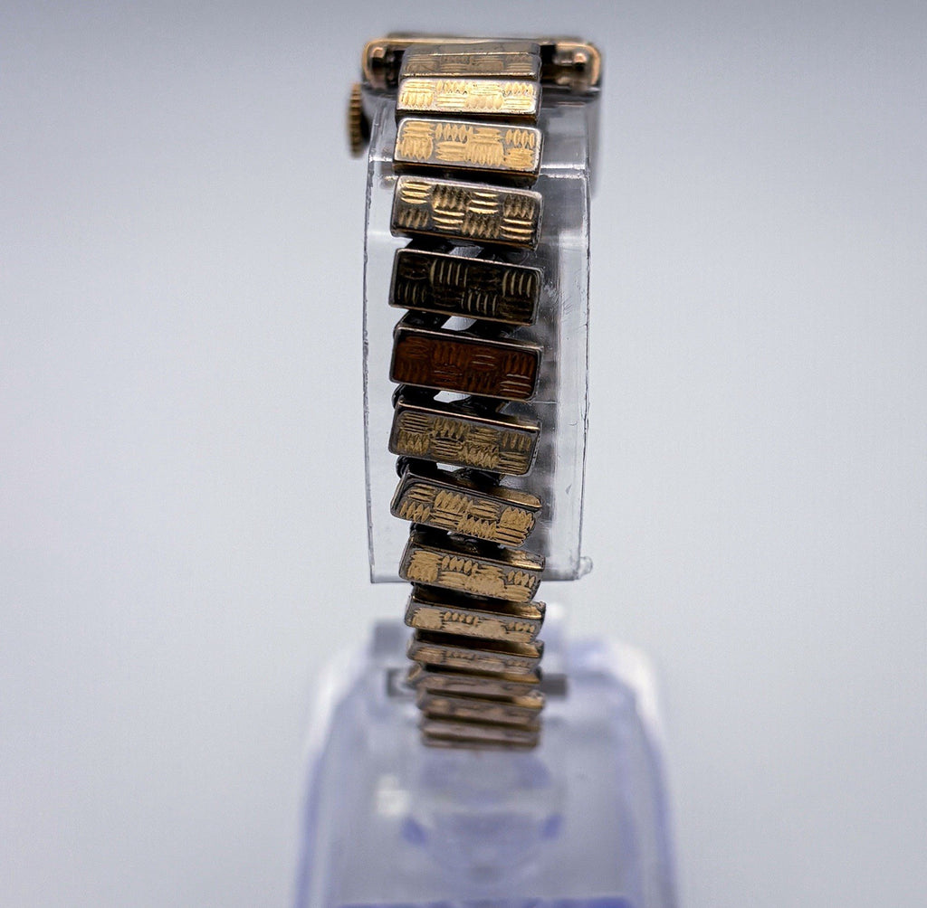 Vintage 1944 Bulova 7AM Mechanical Ladies Square Watch 10K RGP Expansion Band