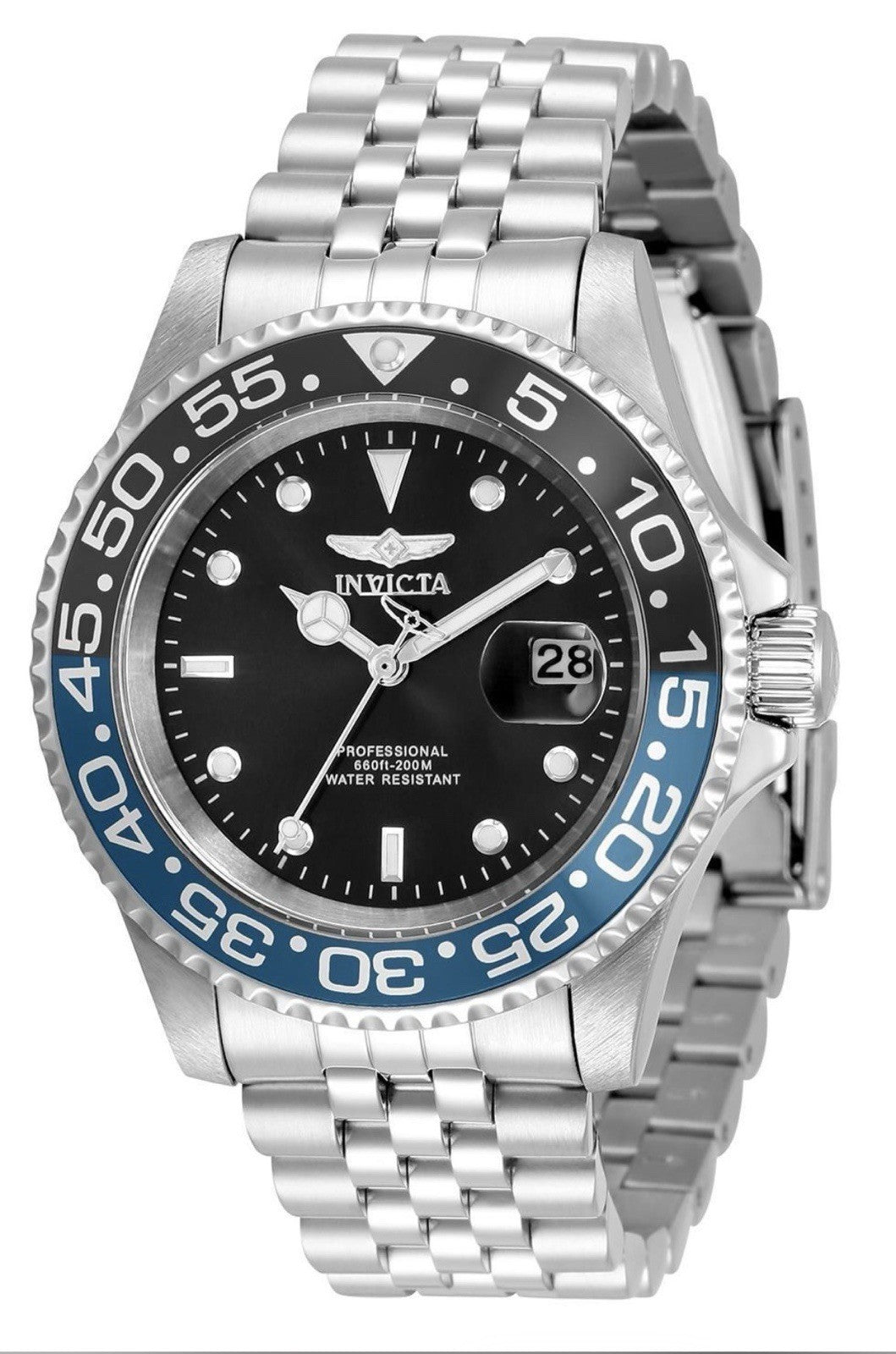 Invicta 40mm Men PRO DIVER Black And Blue Bezel Jubilee SS Bracelet 34104