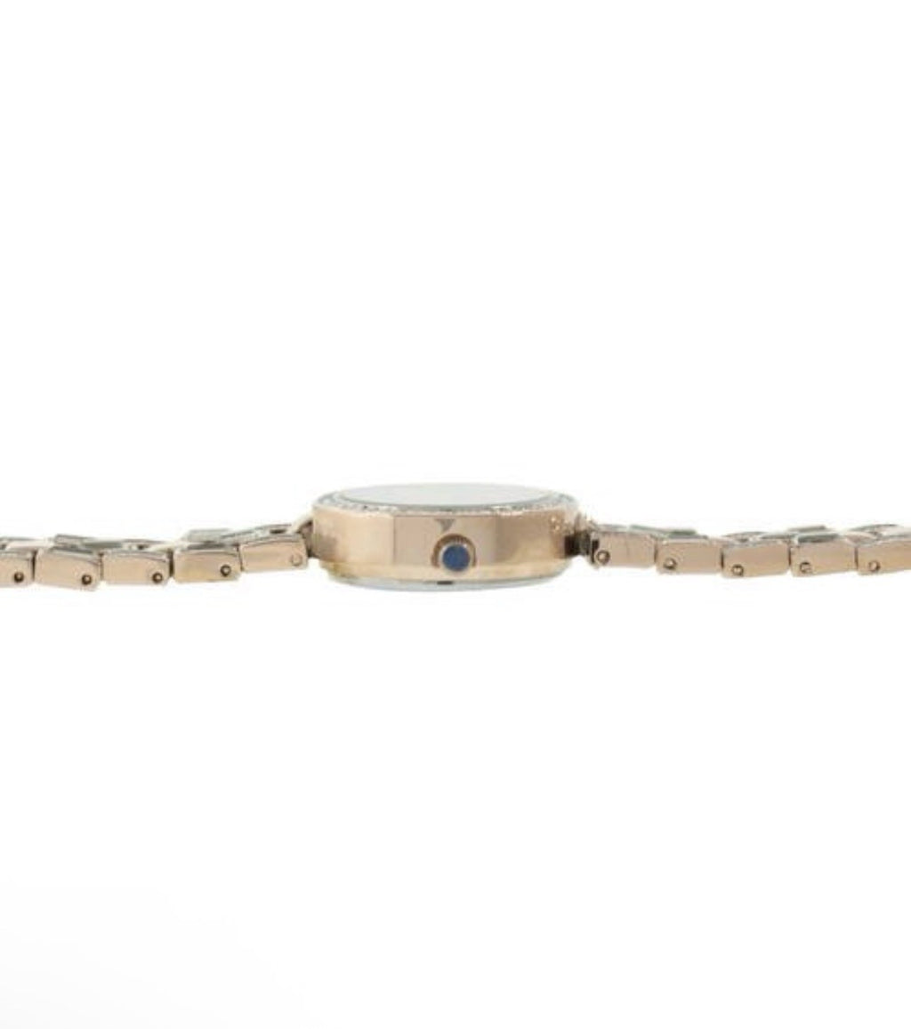 Elgin Womens Mother of Pearl Watch & Bracelet Set Genuine Crystals EG10003ST