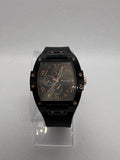 Black Color Tonneau Pointer Quartz Watch - Stylish Analog Display