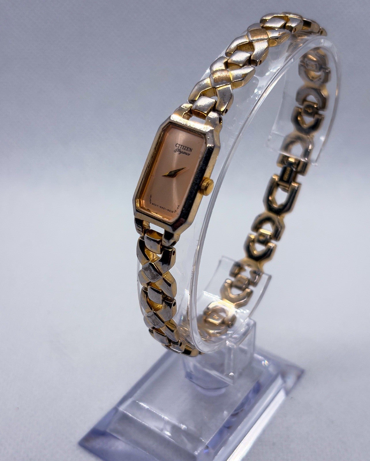 Vintage 1996 Citizen Elegance 5421-S49844 Two Tone Ladies Quartz Jewelry Watch