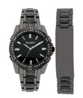 Elgin Men’s Black Tone Quartz Watch FG10009GNST 2 Pcs Set 42mm