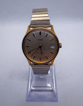 Vintage 1993 Acqua Mechanical Watch 46 Hand Wind Date Gold Tone Expansion Runs
