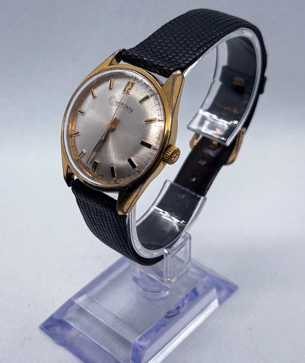 Vintage 1960s Dufonte by Lucien Piccard Swiss Manual Wind Men's Dress Watch