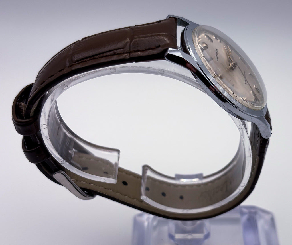 Vintage Belforte Series 9045 Mechanical Manual Wind Mens Field Dress Watch