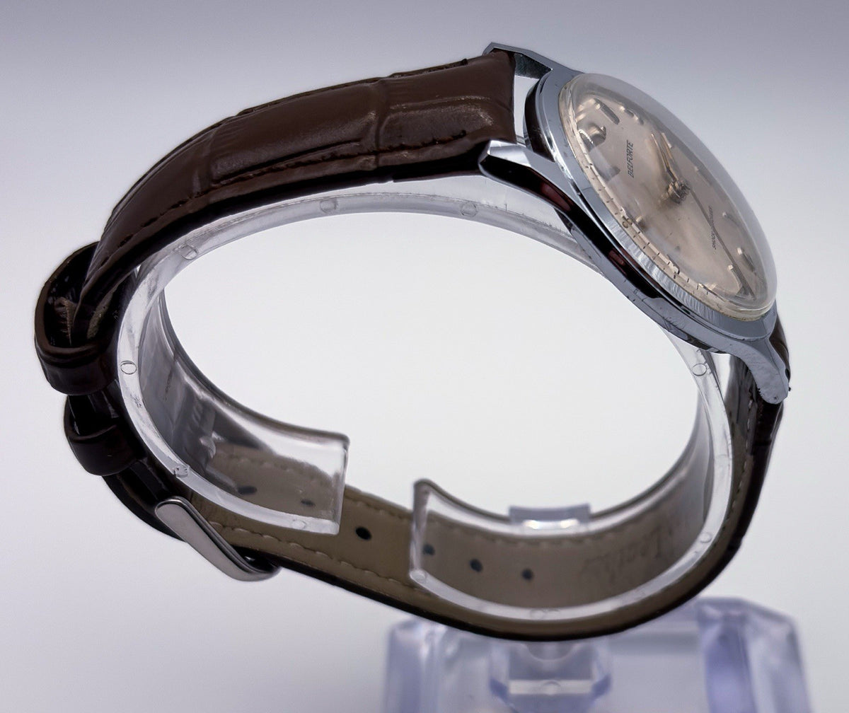 Vintage Belforte Series 9045 Mechanical Manual Wind Mens Field Dress Watch