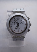 Swatch Irony Diaphane Full-Blooded Chronograph Watch Men 43mm White Dial Working