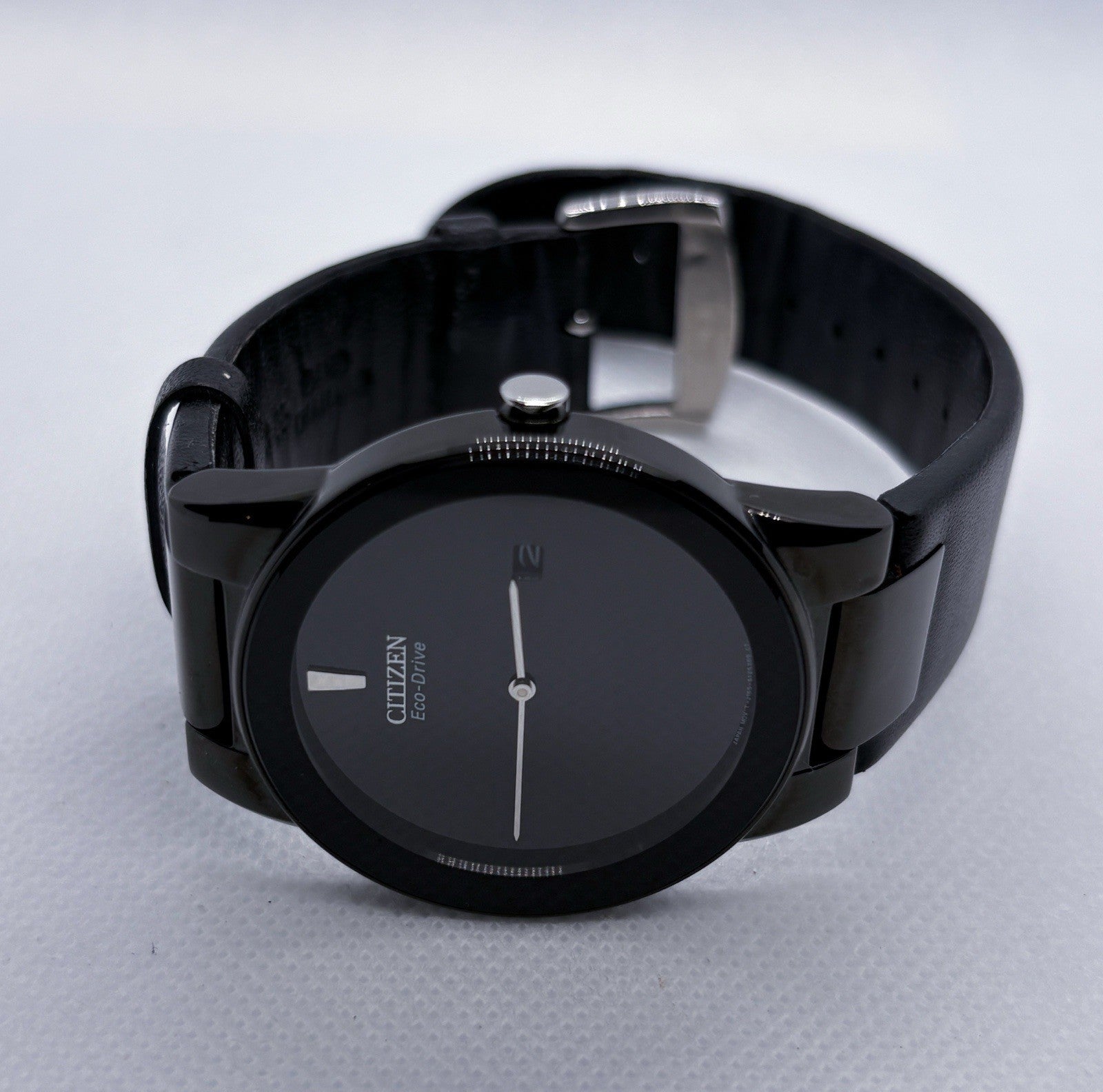 Citizen Eco-Drive Axiom Men’s Watch Black - Leather Band - 40mm Case AU1065-07E