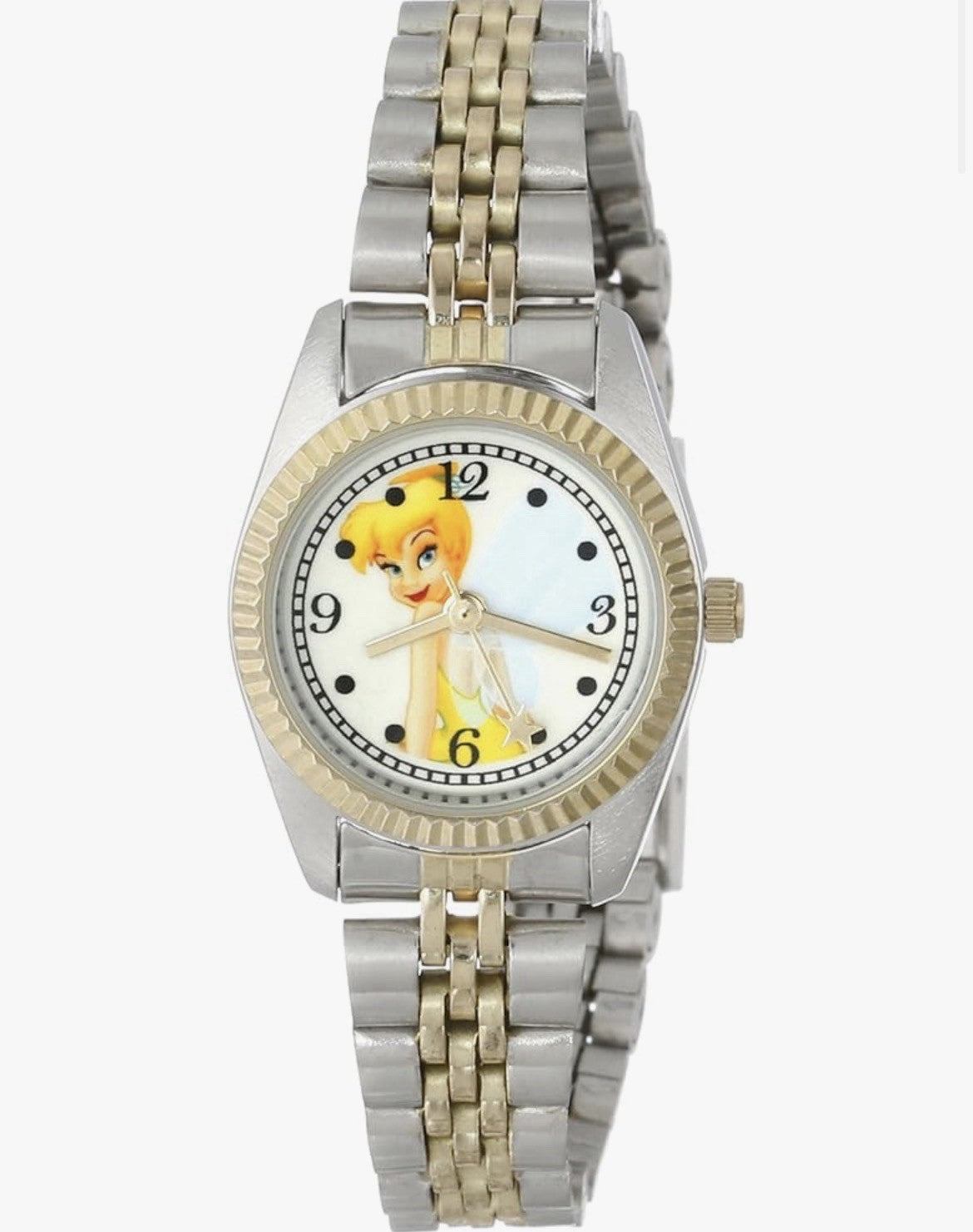Disney Peter Pan Tinkerbell Women’s Watch 27mm Case Two-Tone Bracelet TNK406