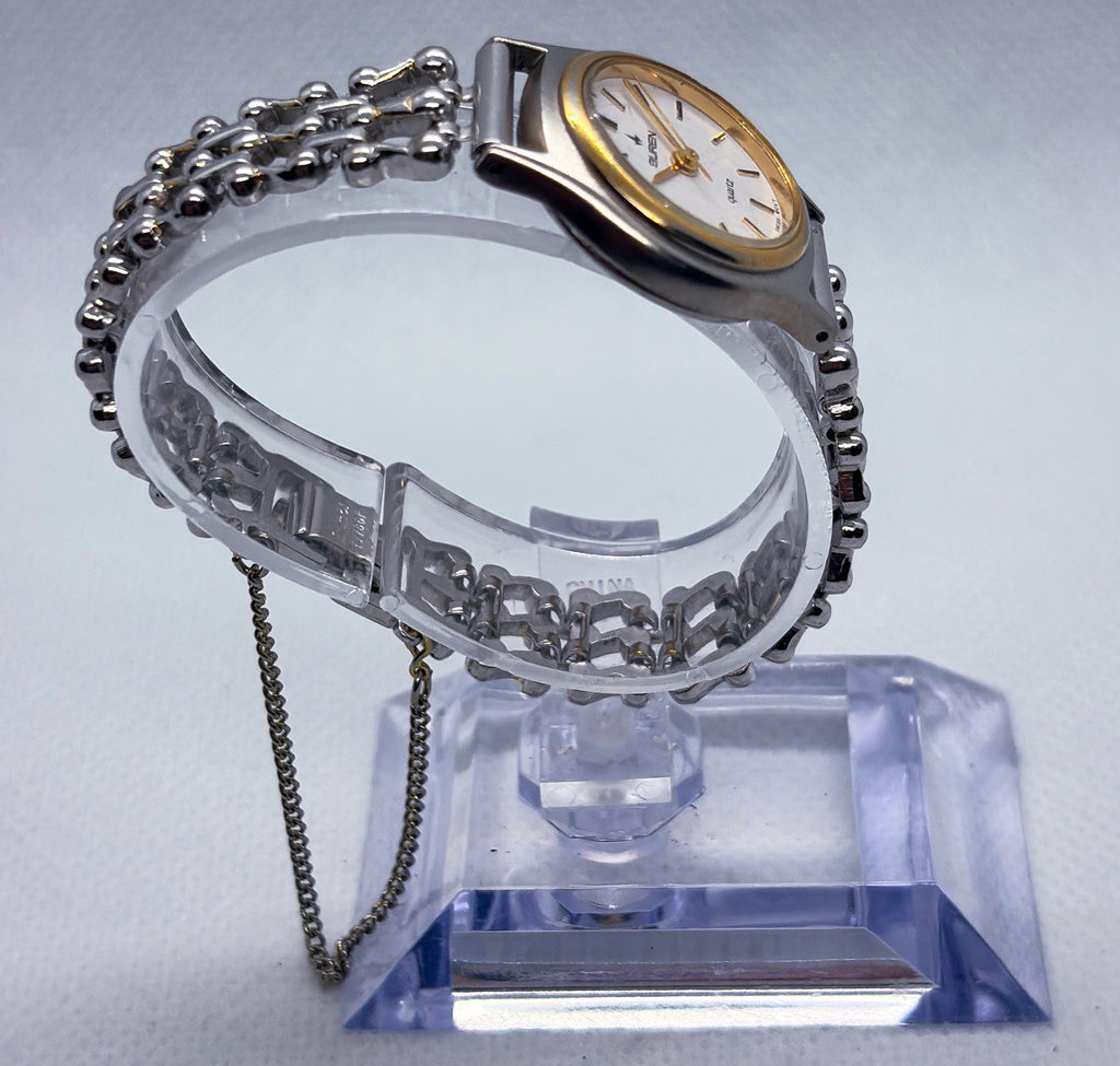 Vintage 1990s Buren Swiss Quartz Two-Tone Dainty Ladies Dress Watch CW-BU-217340