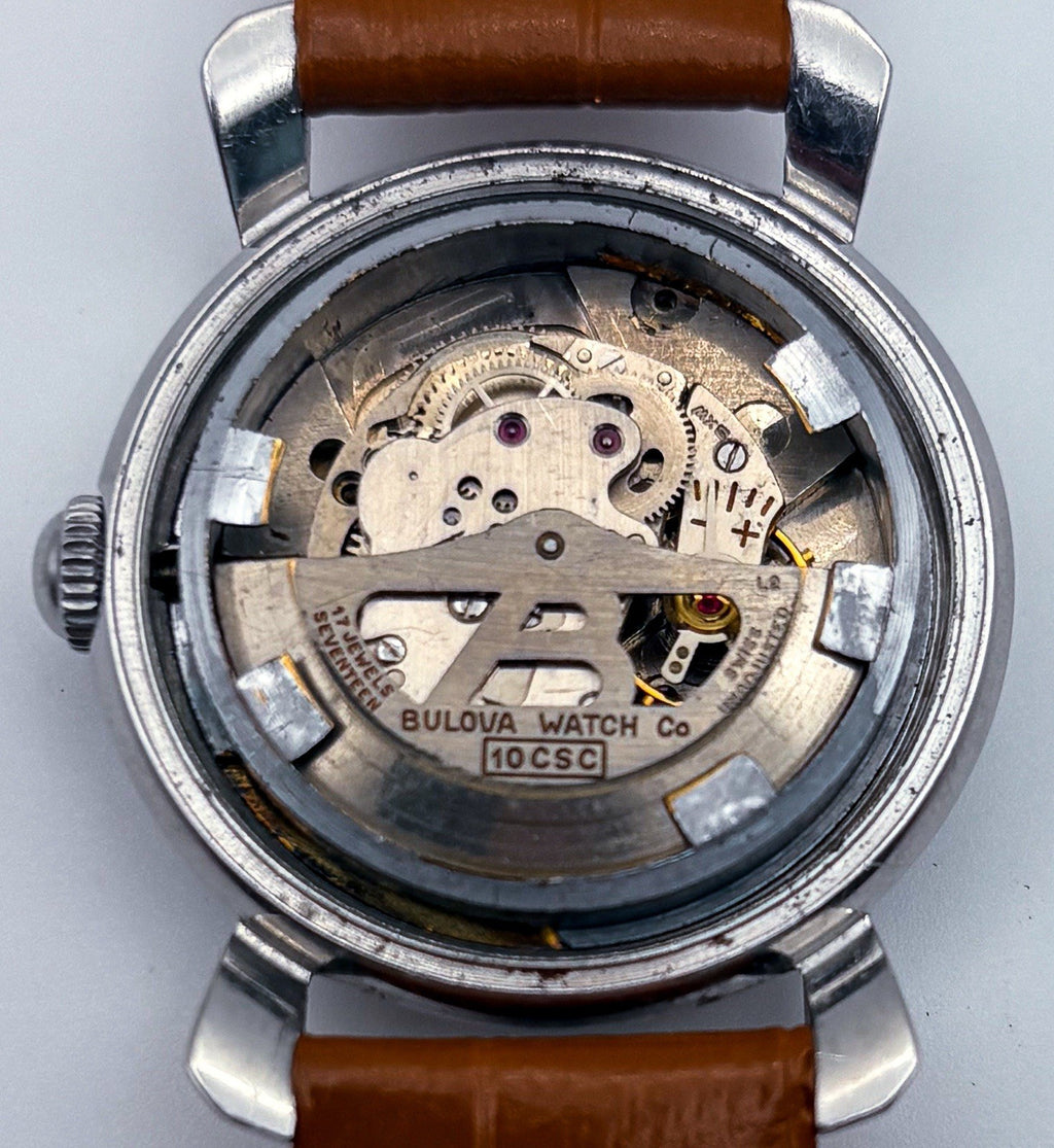 Vintage Bulova 1961 Watertite Selfwinding 10CSC 17J Automatic 32mm Watch Runs