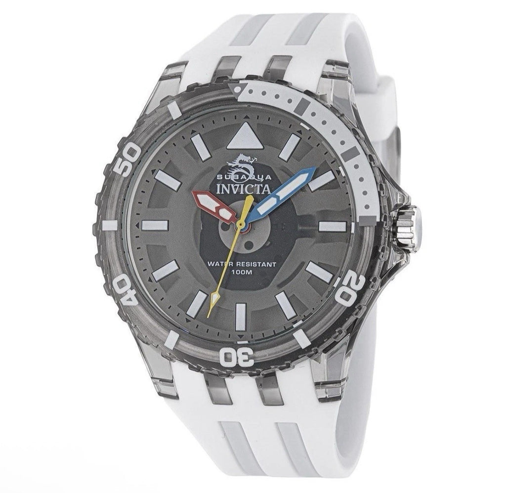 Invicta Men's Watch Subaqua Quartz White and Grey Silicone Rubber Strap 69448