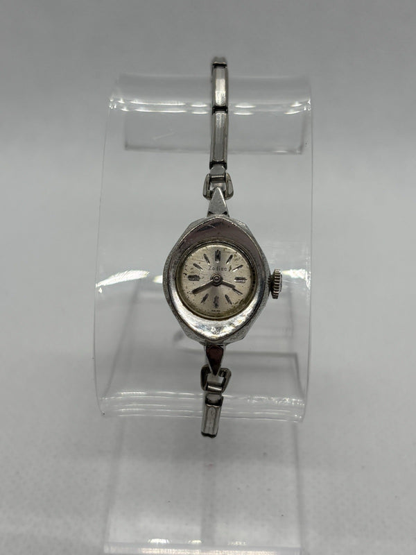 Vintage Zodiac Woman's Watch Diamond Chips Swiss Mechanical Manual 10k RGP