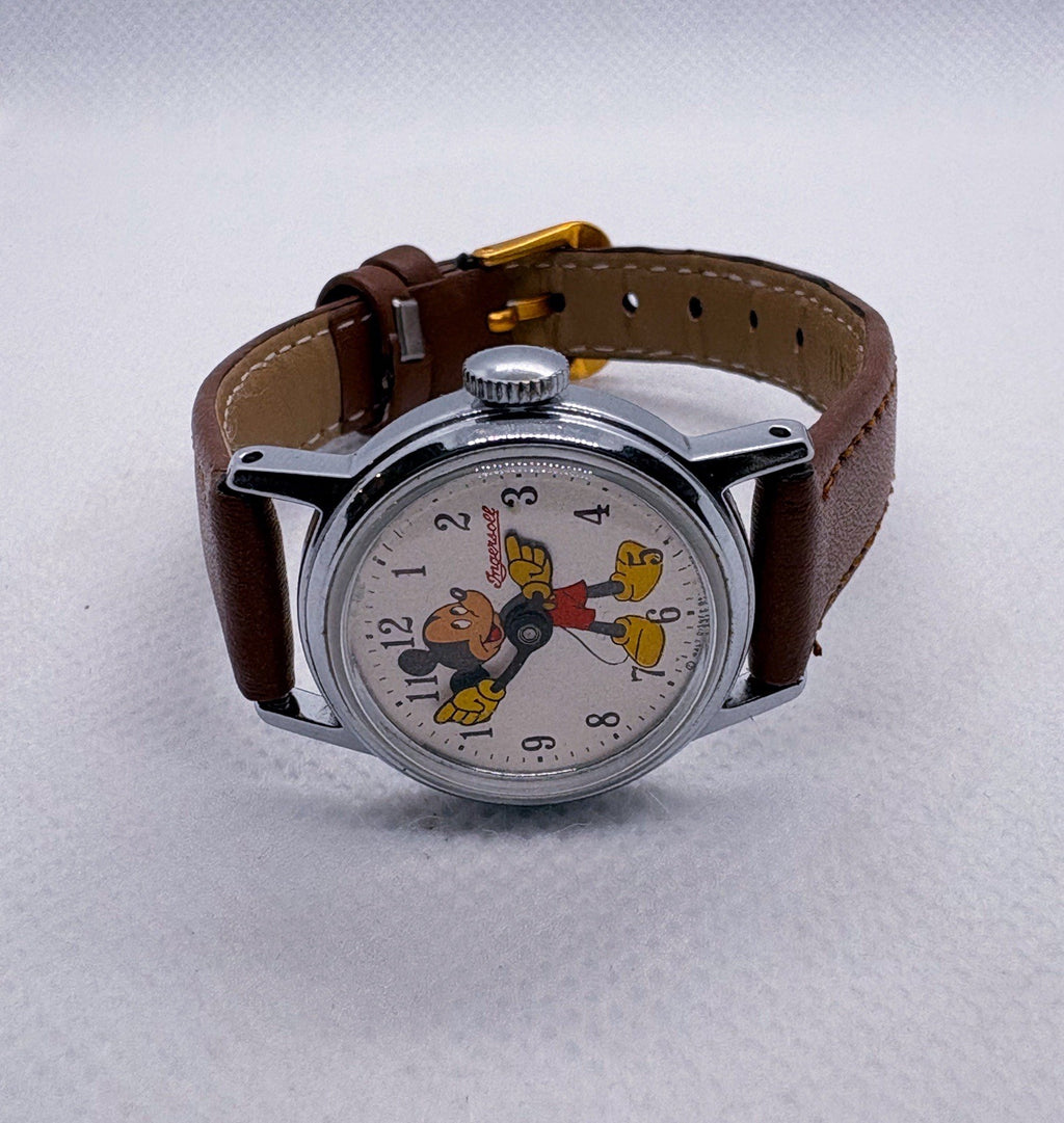 Vintage Ingersoll Mickey Mouse Watch Manual Wind Mechanical Working 1960s Disney