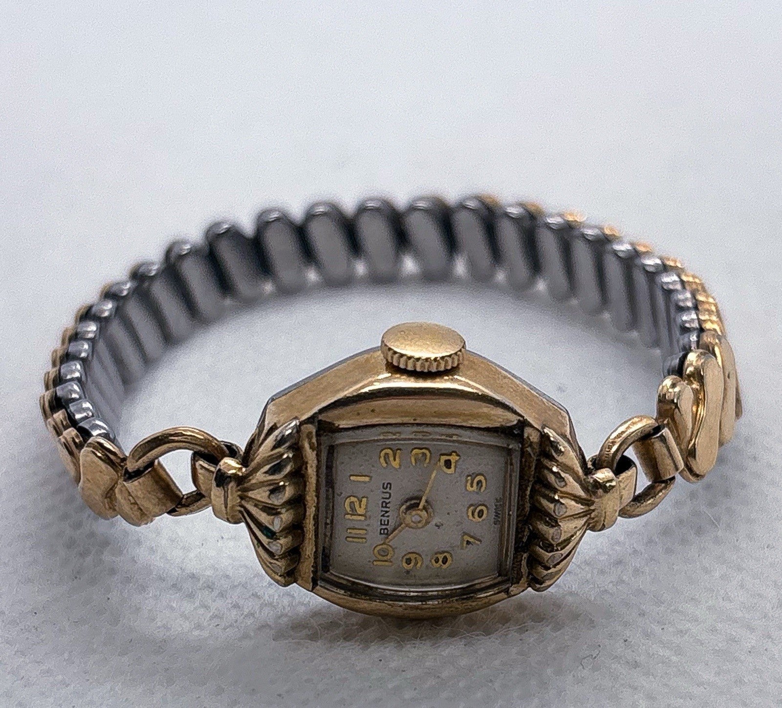 Vintage 1950s Benrus Cocktail Watch Model A1 17J Manual Wind 10k RGP Working