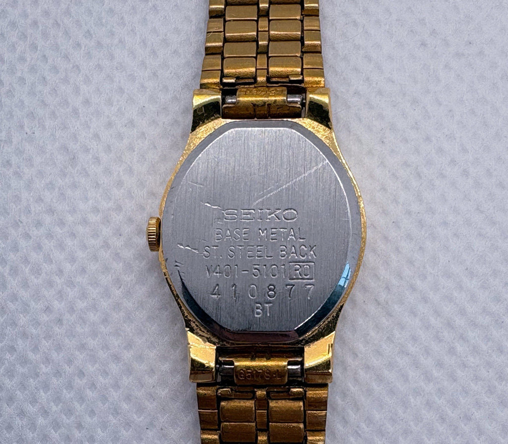 Vintage 1994 Seiko SX V401-5101 Gold Plated Ladies Quartz Watch 17mm RUNNING