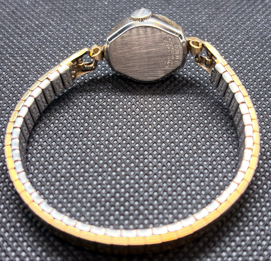 Vintage 1950s Benrus Cocktail Ladies 17J Hand Wind Watch 10K RGP Bezel CZ 25